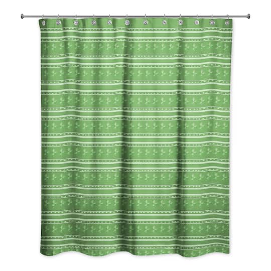 Clover Stripe 71" x 74" Shower Curtain